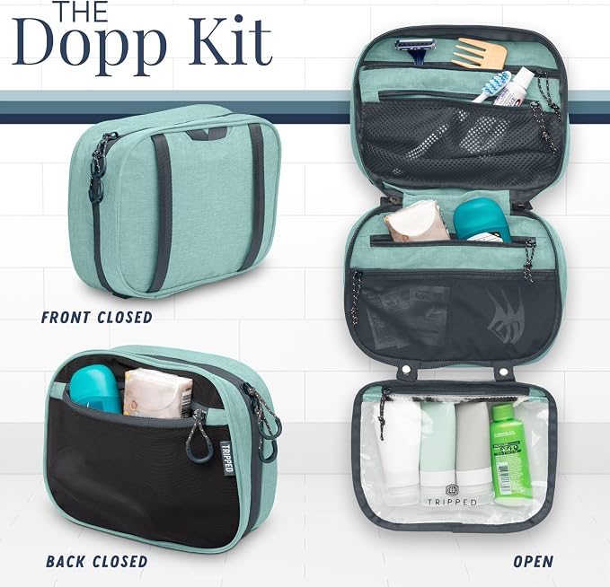 TRIPPED Travel Gear 3-Piece Travel Toiletry Bag Set | Includes Hanging Toiletry Bag, 311 TSA Liquid Bag, and Accessory Organizer Pouch with Lightweight Ripstop Construction - Image 7
