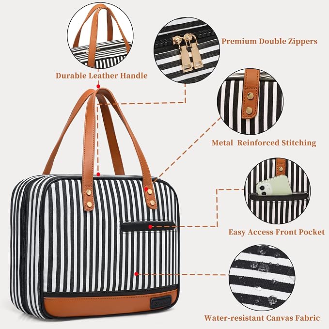 Hanging Travel Toiletry Bag,Large Capacity Cosmetic Travel Toiletry Organizer for Women with 4 Compartments & 1 Sturdy Hook,Perfect for Travel/Daily Use/Christmas - Image 6