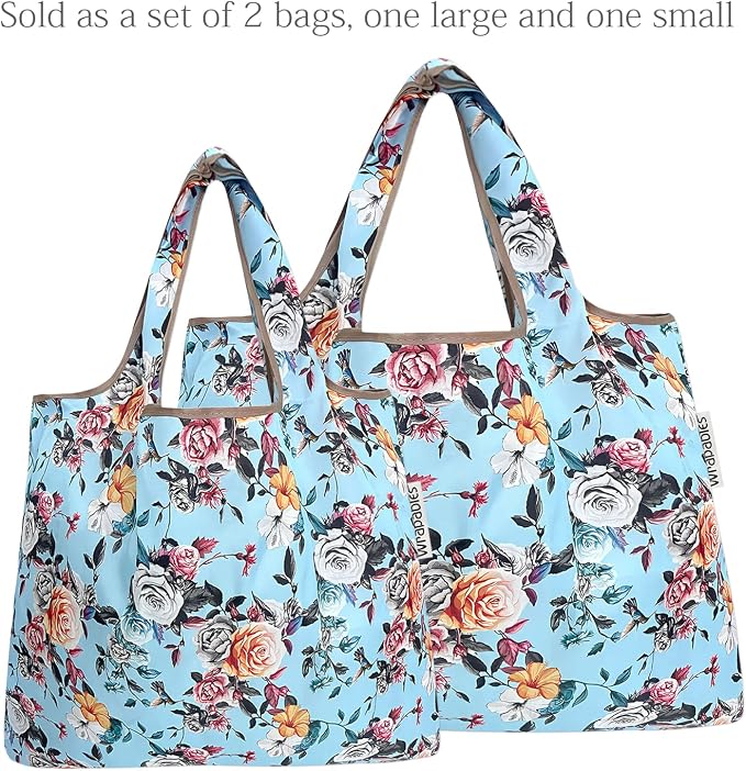 allydrew Large Foldable Tote Nylon Reusable Grocery Bags - Image 3