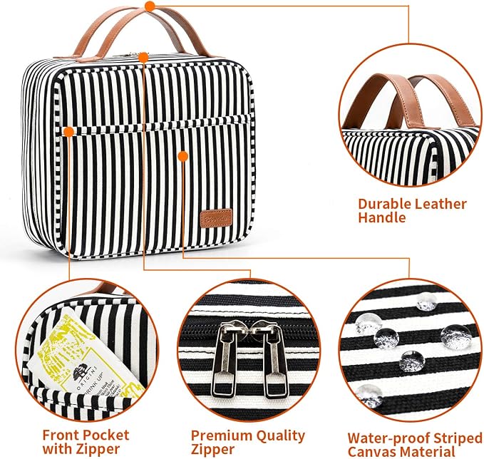 Hanging Travel Toiletry Bag,Large Capacity Cosmetic Travel Toiletry Organizer for Women with 4 Compartments & 1 Sturdy Hook,Perfect for Travel/Daily Use/Christmas - Image 4