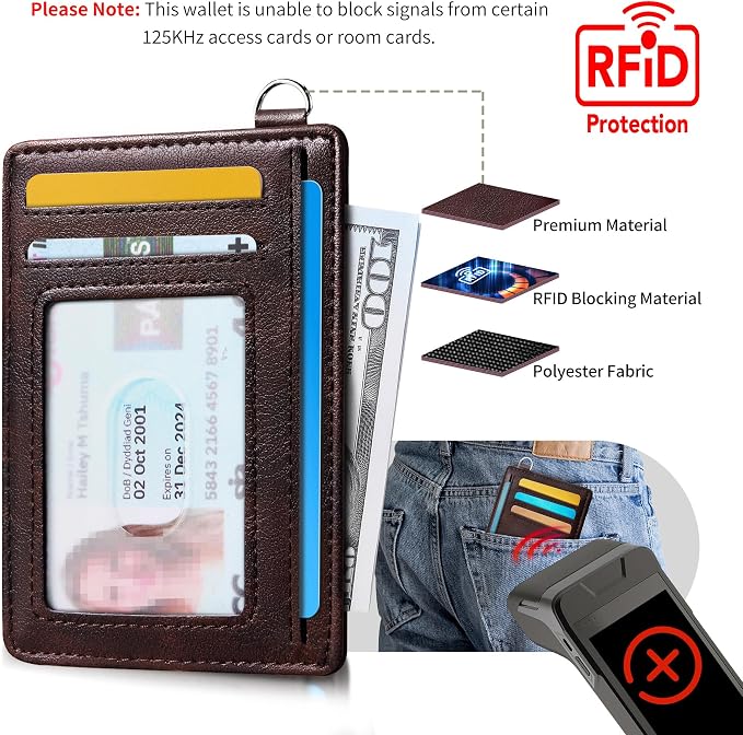 Mayski Slim Wallet, Credit Card Holder for Women, Minimalist Front Pocket RFID Blocking Card Cases, Small Wallet Women Men(MF Brown) - Image 5