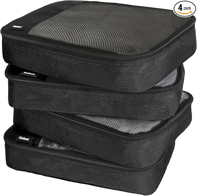 Packing Cubes for Travel Essentials,4 Set Packing Cubes for Suitcases,Lightweight Mesh Luggage Organizer Bag,Black by GoloniYourStyleYourRule