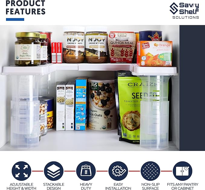Savvy Shelf Adjustable Pantry & Can Storage Organizer - Kitchen Cabinet - Pantry Organization & Storage Can Organizer for Cupboard - Image 4