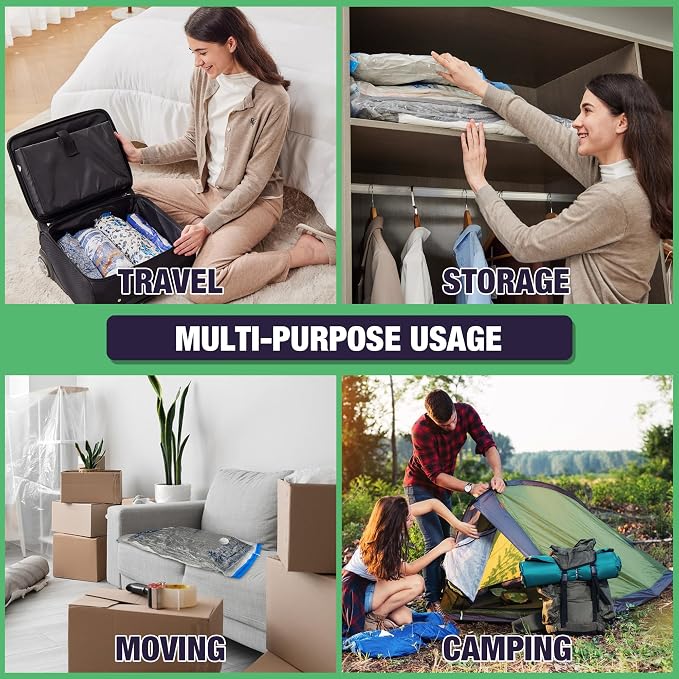 15 Jumbo Vacuum Storage Bags for Bedding, Vacuum Seal Bags for Clothing | Extra Large XL, Airtight Triple Seal, Save 80% Space, Hand Pump, Work with Vacuum, Double Zip, Reusable, Easy to Use - Image 3