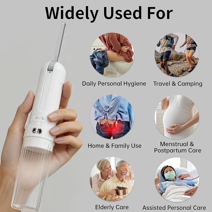 Portable Bidet for Travel,Personal Hygiene Sprayer Bottle for Women Men | Mobile Bidet Portable for Toilet,Electric Handheld High-Pressure Foldable USB-C Battery-Powered - Image 6