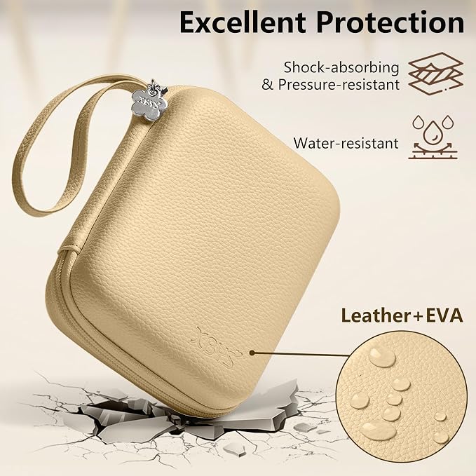 Portable Charger Case, Tech Pouch Travel Organizer, L, Light Khaki | Hard Shell Electronic Storage for MacBook Power Adapter, Magic Mouse, Charging Cords, Power Bank Laptop Accessories - Image 4