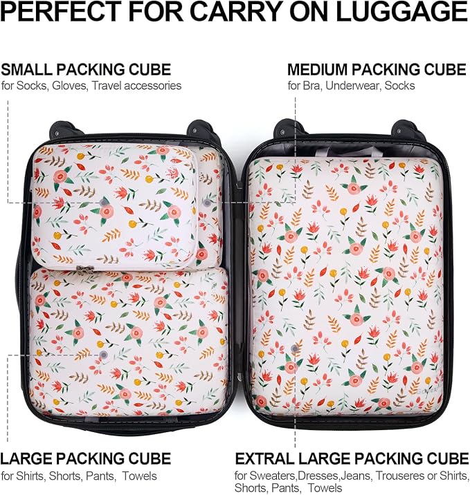 Gonex Compression Packing Cubes, 4-Piece Expandable Travel Organizers | Double-Zip Compression, Space-Saving Design, Ripstop Fabric, Carry-On & Backpack Friendly, Family & Business Travel - Image 4