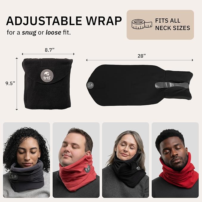 Trtl Pillow - Scientifically Proven Neck Support Travel Pillow for Airplanes - Lightweight and Machine Washable - Ergonomic Design for Traveling on Cars and Trains - Red - Image 4