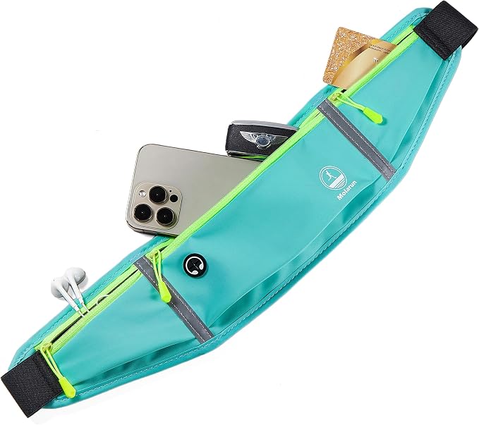 Running Belt Slim Fanny Pack Jogging Pouch Phone Holder Waist Pack - Cyan - Image 6
