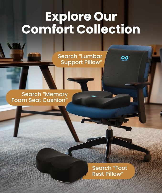 Everlasting Comfort Doctor Recommended Memory Foam Seat Cushion for Office Chairs & Car - Ergonomic Office Desk Accessories - Cushions for Tailbone Pain Relief, Sciatica (Dark Gray, Large) - Image 8