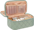 Relavel Small Makeup Bag, Travel Cosmetic Bag Make Up Pouch, Green | Small Makeup Organizer Bag for Women, Waterproof Handbag Toiletry Bag Essentials for Daily Use by Relavel