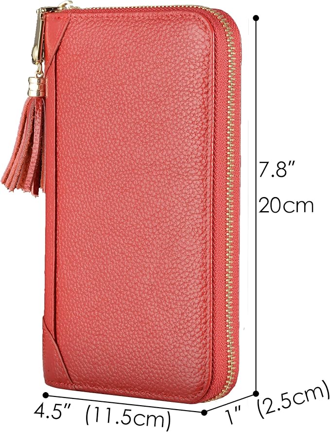 Easyoulife Credit Card Holder Wallet Womens Zipper Leather Case Purse RFID Blocking - Image 5