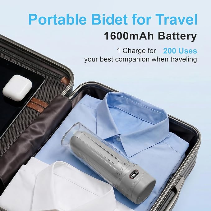 Electric Portable Bidet for Men & Feminine Care, Gray - Image 3