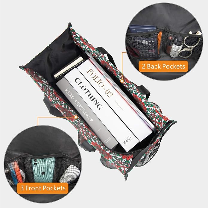 TOPDesign Utility Water Resistant Tote Bag with 13 Pockets, Top Zipper Closure & Thick Bottom Support, for Working Women - Image 4