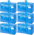 TICONN 6 Pack Extra Large Moving Bags Heavy Duty with Zippers & Carrying Handles, Durable Storage Bags Moving Boxes for Closet Organizers and Storage (6 Pack, Sky Blue) by TICONN