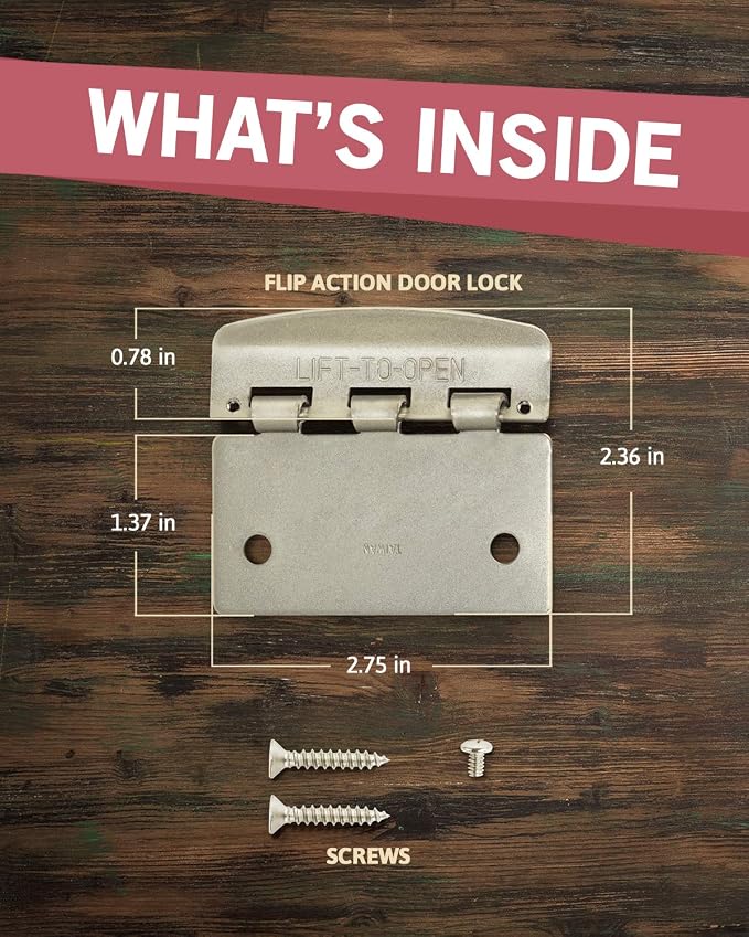Jack N’ Drill Flip Action Door Lock (6 Pack)- Reversible Privacy Door Locks with Anti Lockout Screw for Child Proofing and Home Defense, Easy to Install and Durable Lock for Interior Swing-in Doors - Image 2