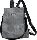 Convertible Backpack Purse for Women Anti Theft Nylon Backpack Grey | Hidden Back Zipper Opening, Compact Travel Size,PU Leather, Daypack for College Work, Fits 13-inch laptop by Fmeida