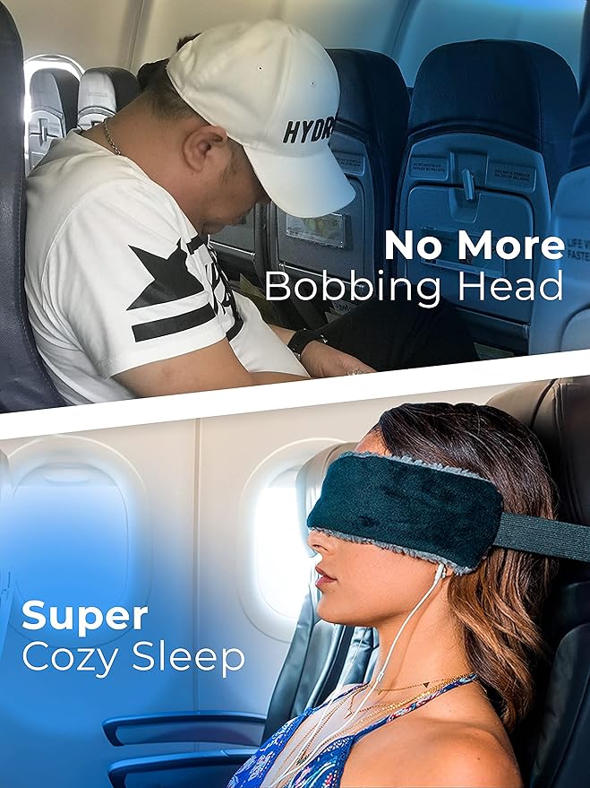 SeatSleeper Travel Pillow Alternative Stops Bobbing | Airplane Head Straps and Car Support Head Band | Travel Upright with Less Neck Strain | Super Comfy, Small & Compact - Image 2
