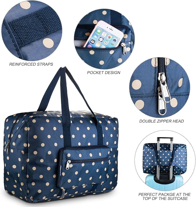 F.FETIVIN Weekender Bag Carry On Travel Duffle Medium Overnight Bag for Women(Dream Blue) - Image 2