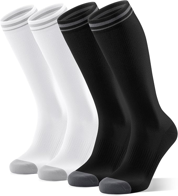 FITRELL 4 Pairs Compression Socks for Women & Men, 15-20mmHg Circulation Support for Athletic Travel Daily Wear - Image 7