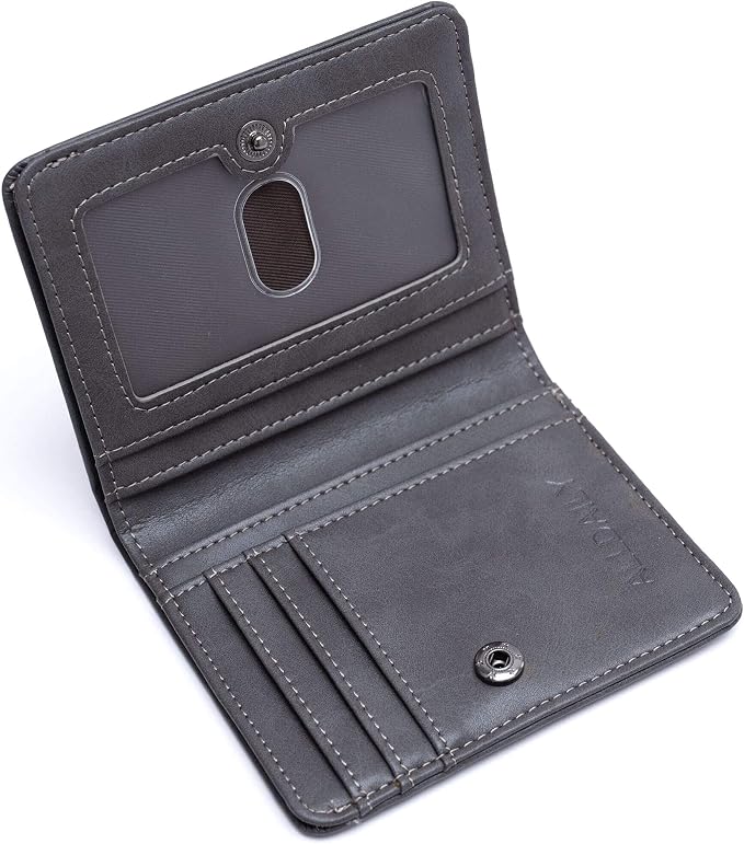 Alldaily Small RFID Wallet for Women Slim Compact Bifold Pocket Ladies Travel Mini Purse (Grey) by Alldaily