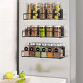 Mystozer 3 Pack Magnetic Spice Rack Organizer,Space Saver for Refrigerator and Whiteboard, Metal Fridge Shelf for Kitchen,Laundry Room,Barbecue Grill,Coffee Maker,Microwave Home Organization(Black) by Mystozer