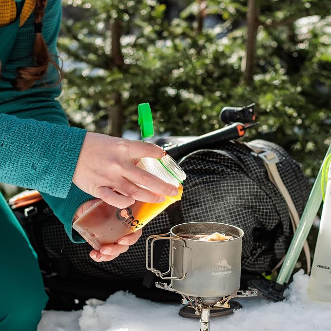 Cnoc Outdoors HydriamX Durable Collapsible 350ml Flask, 42mm Thread Wide Mouth, Hot Liquid Compatible - Image 2