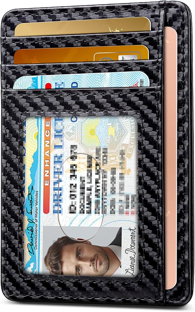Teskyer Slim Minimalist Wallet for Men, RFID Front Pocket Card Holder | Ultra Slim Front Pocket Design, 8 Card Slots, RFID Protection, Smooth Faux Leather for Everyday Carry - Image 2