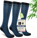 Compression Socks Women & Men, 15-20 mmHg Bamboo Viscose Knee High Soft Support for Flying Travel Daily by Unknown