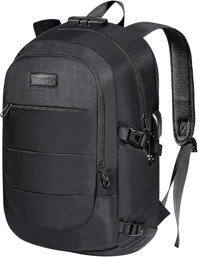 Tzowla 35 Liter Anti Theft Backpack with Giant Tumbler Holder Pocket and Lock,15.6 Inch Laptop Backpack by Tzowla