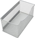 YBM HOME Wire Mesh Magnetic Storage Basket, Trash Caddy, Container, Desk Tray, Office Supply Organizer Silver for Refrigerator/Microwave Oven or Magnetic Surface in Kitchen or Office (1, Large) by YBMHome