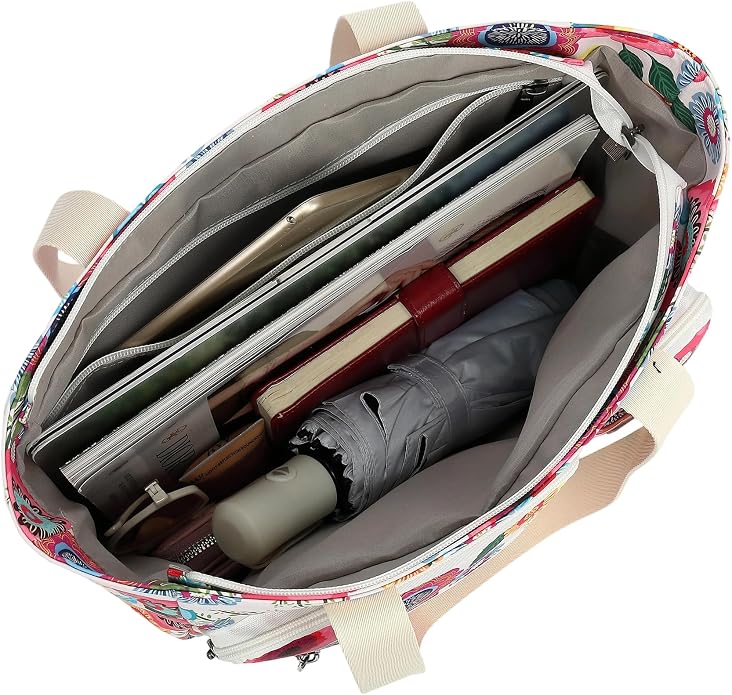 Women Tote Bag With Muti-Pockets,Lightweight Shoulder Bag,Large Capacity Handbag for Travel, Work, Gym - Image 3