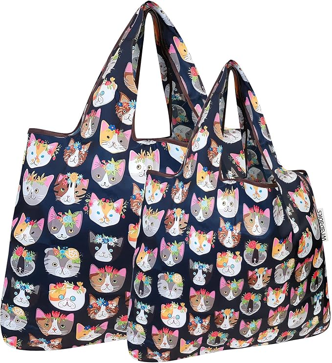 allydrew Large Foldable Tote Nylon Reusable Grocery Bags by allydrew
