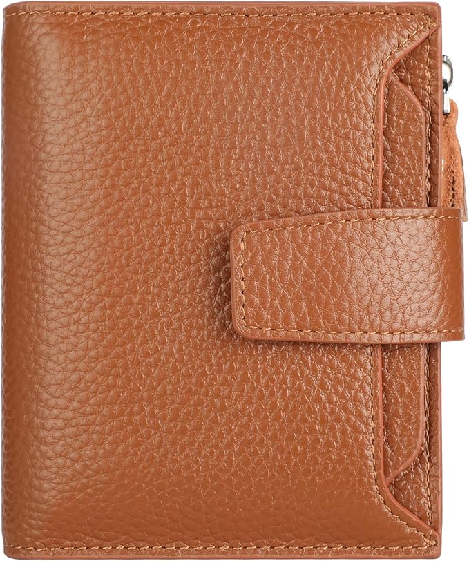 Small Compact Women Wallet RFID Blocking Genuine Leather Bifold Purse with ID Windows by Lavemi