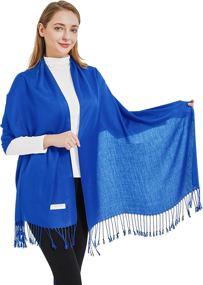 Soft Silky Pashmina Shawl Wraps Solid Colors Scarf for Wedding Evening Dresses - Image 4