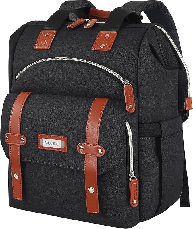 FALANKO Laptop Backpack for women, Doctor Teacher Work RFID Anti Theft Laptops Backpack, Wide Open College Travel 15.6 Inch Computer Bag for Men Women by FALANKO