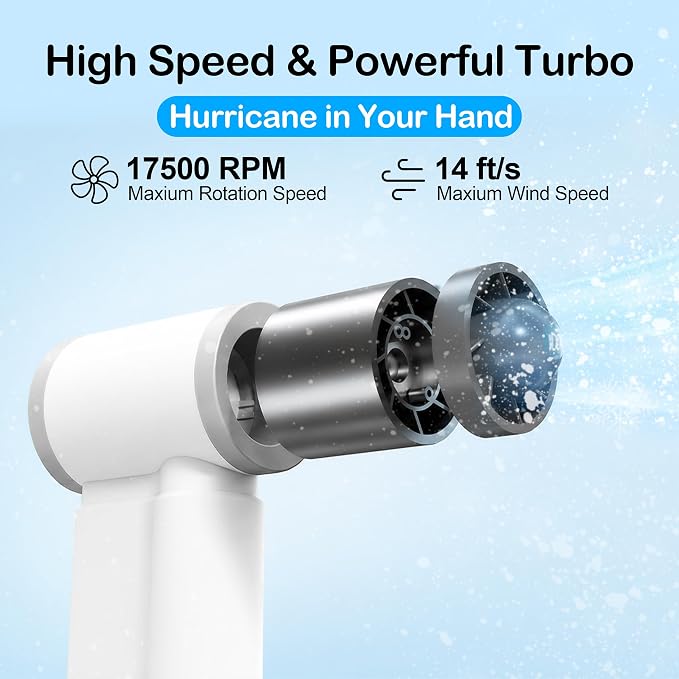 CIVPOWER Portable Mini Fan Handheld: Personal Travel Fan USB Rechargeable - 100 Speed Turbo Fan with LED Display - Pocket Size 8H Max Runtime, Outdoor Sport Hiking Concert Gift for Women Men, White - Image 8