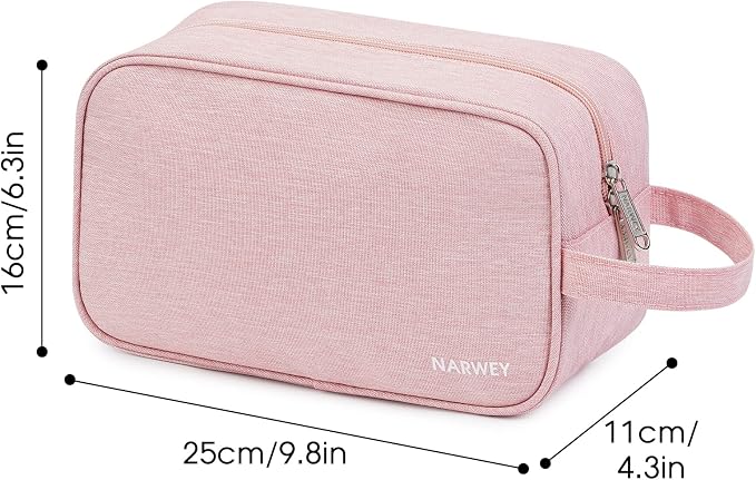 Narwey Travel Toiletry Bag for Women Traveling Dopp Kit Travel Bag for Toiletries Cosmetic Bag Makeup Bag Medicine Bag for Traveling (Pink) - Image 6
