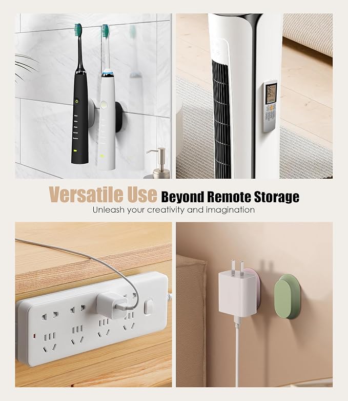 Magnetic Remote Control Holder Wall Mount for TV/Fan-4 Colors | No Drill Self-Adhesive TV Remote Holder for Bed, Silicone Remote Caddy, Bedside Organizer, RV Accessories - Image 6