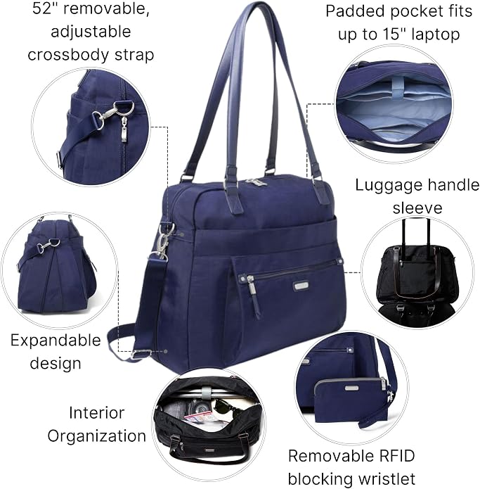 Baggallini Overnight Expandable Laptop Tote with RFID Phone Wristlet - Image 5