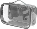 Small Clear Travel Packing Cube/See Through PVC Plastic Pouch for Carry On Suitcase, Backpack or Diaper Bag/Transparent Multipurpose Accessories, Makeup & Underwear Organizer w/Handle (Gray) by EzPacking