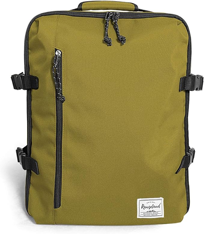 Travel Backpack 21L Minimalist Casual Small Carry-on Daypack 15-inch Laptop Notebook, Overnight Weekender Dark Yellow Mustard by Rangeland