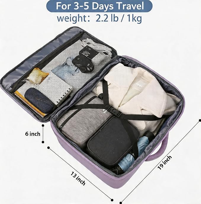 MATEIN Travel Backpack, Carry on Backpack with Detachable Shoulder Straps | Personal Item Bag for Traveler, Large Capacity, Water Resistant, Traveling Essential for Women Men Teacher Nurses, Purple - Image 3