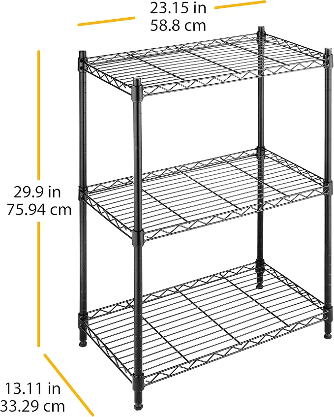 Whitmor 3-Wire Shelving Unit, Metal Storage Shelves, Easy Assembly Home Organizer for Pantry, Kitchen, Garage, Plant - Image 3