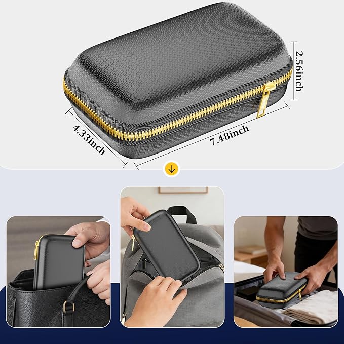 Electronics Travel Organizer, Hard Case Explosion-Proof Cables Carry Box | Fireproof Zipper, Compatible with Hard Drive, Fireproof Portable Safe Storage for Power Bank, Phone, Charger, Cord , Black - Image 7