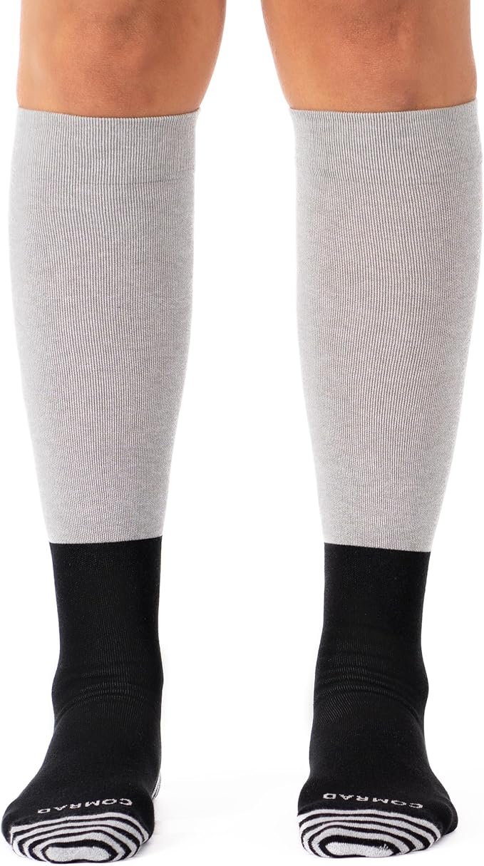 Premium Cotton Knee High Socks - 15-20mmHg Graduated Compression Socks - Soft & Breathable, Unisex by Comrad