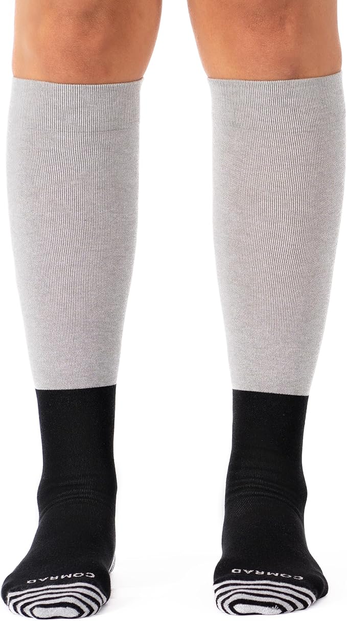 Premium Cotton Knee High Socks - 15-20mmHg Graduated Compression Socks - Soft & Breathable, Unisex by Comrad