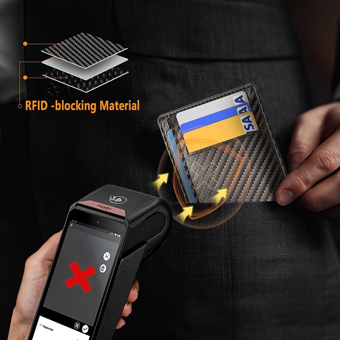 Travelambo Slim Minimalist Wallet for Men, RFID Blocking Credit Card Holder, Front Pocket ID Card Case, Gifts for Men, Husband, Boyfriend, Teenage - Image 5