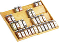 SpaceAid Bamboo Spice Drawer Organizer, (Need 3" Deep Drawer) Expandable 4 Tier Spices Rack for Cabinet, Kitchen Seasoning Storage Insert (Jars Not Included, From 12" to 23" Wide) by SpaceAid