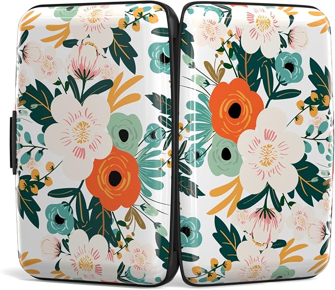 Credit Card Holder, Mini Aluminum Card Wallet RFID Blocking Slim Metal Hard Card Case for Women Men, Colorful Flowers - Image 5